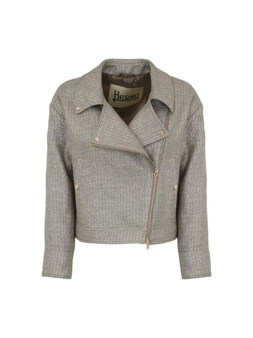 Giacca chiodo biker in lurex Herno | GI000283D 132392600